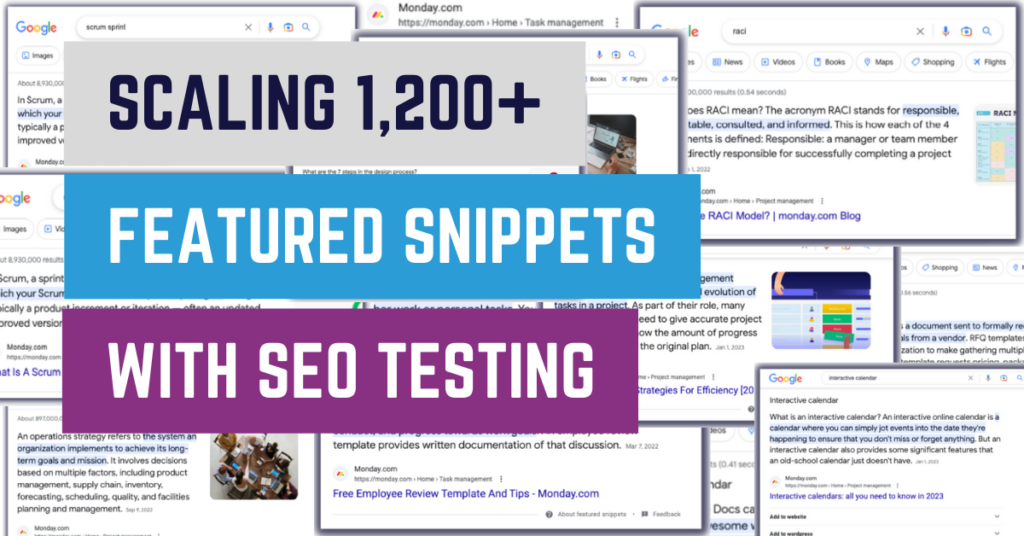 Scaling featured snippets with SEO testing